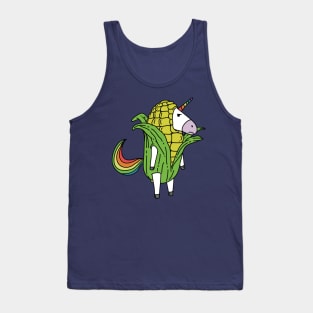 Cute Unicorn Wearing Corn Tank Top